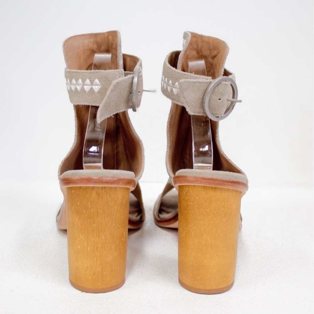 Anthropologie-Bernardo Ankle Boots Womens Sz 10 Suede Block Heels Booties - Picture 6 of 11